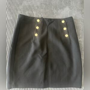 H&M Black Pencil Skirt with Gold Buttons